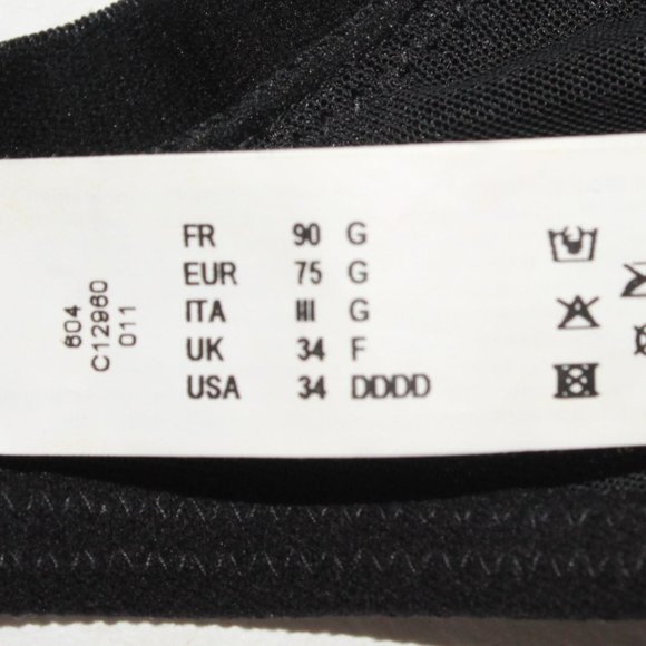 Chantelle Norah Chic Sz 36DDDD Black Underwire Mesh Light Padded Cup Bra - Picture 8 of 8